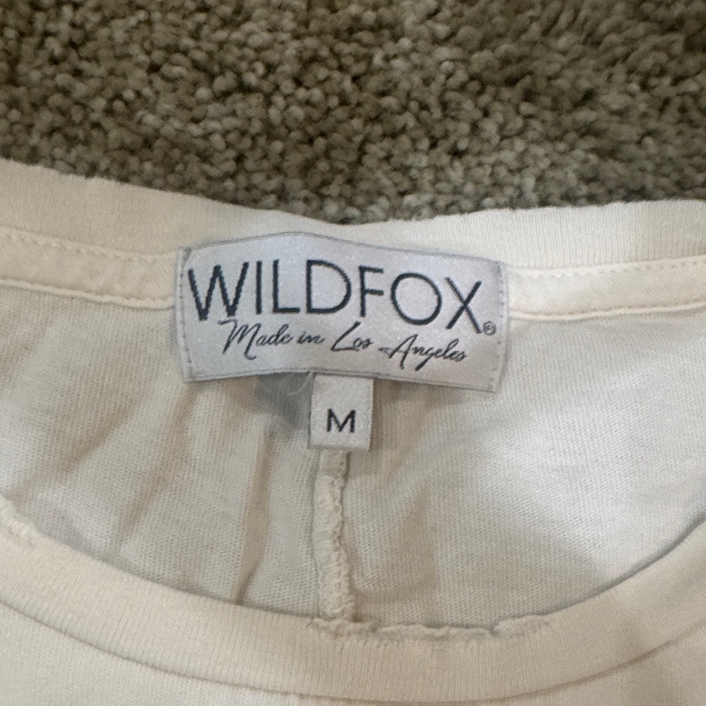 Wildfox Cream Graphic Tee with Black Text - Picture 2 of 5